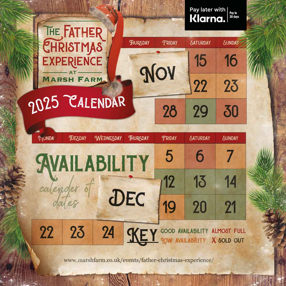 Father Christmas Availability 2025 - Tickets are selling out fast
