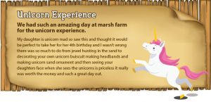 Customer review of our Magical Unicorn event