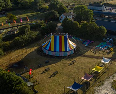 Aerial photograph of a big top