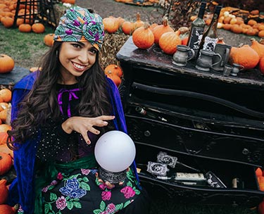 Fortune teller holding a crystal ball