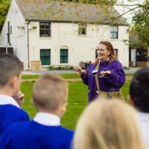 Ranger leading a School round Marsh Farm
