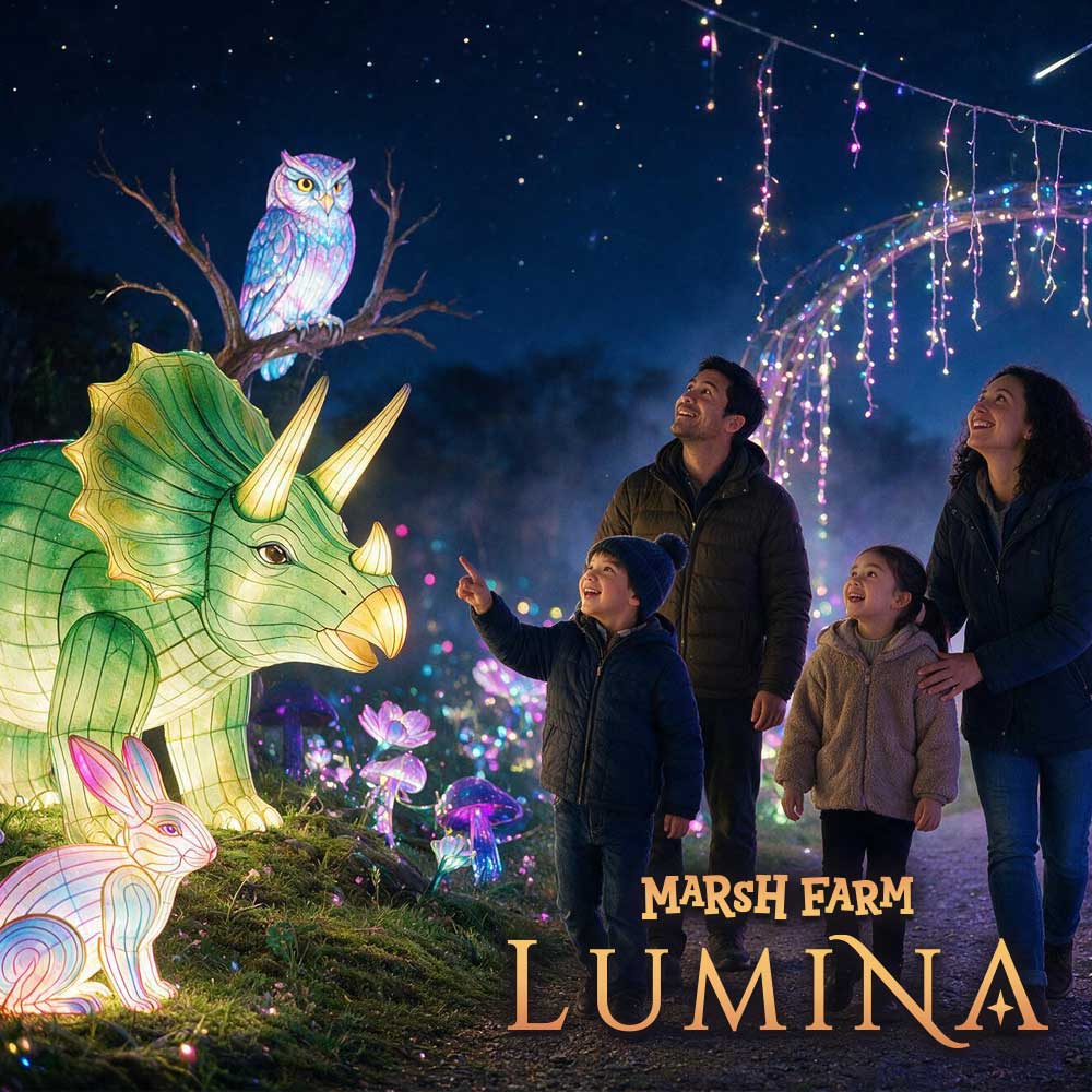 A family enjoying the Lumina Llight Trail