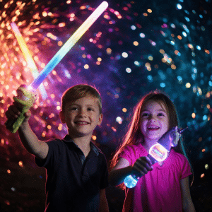 Children enjoying fireworks